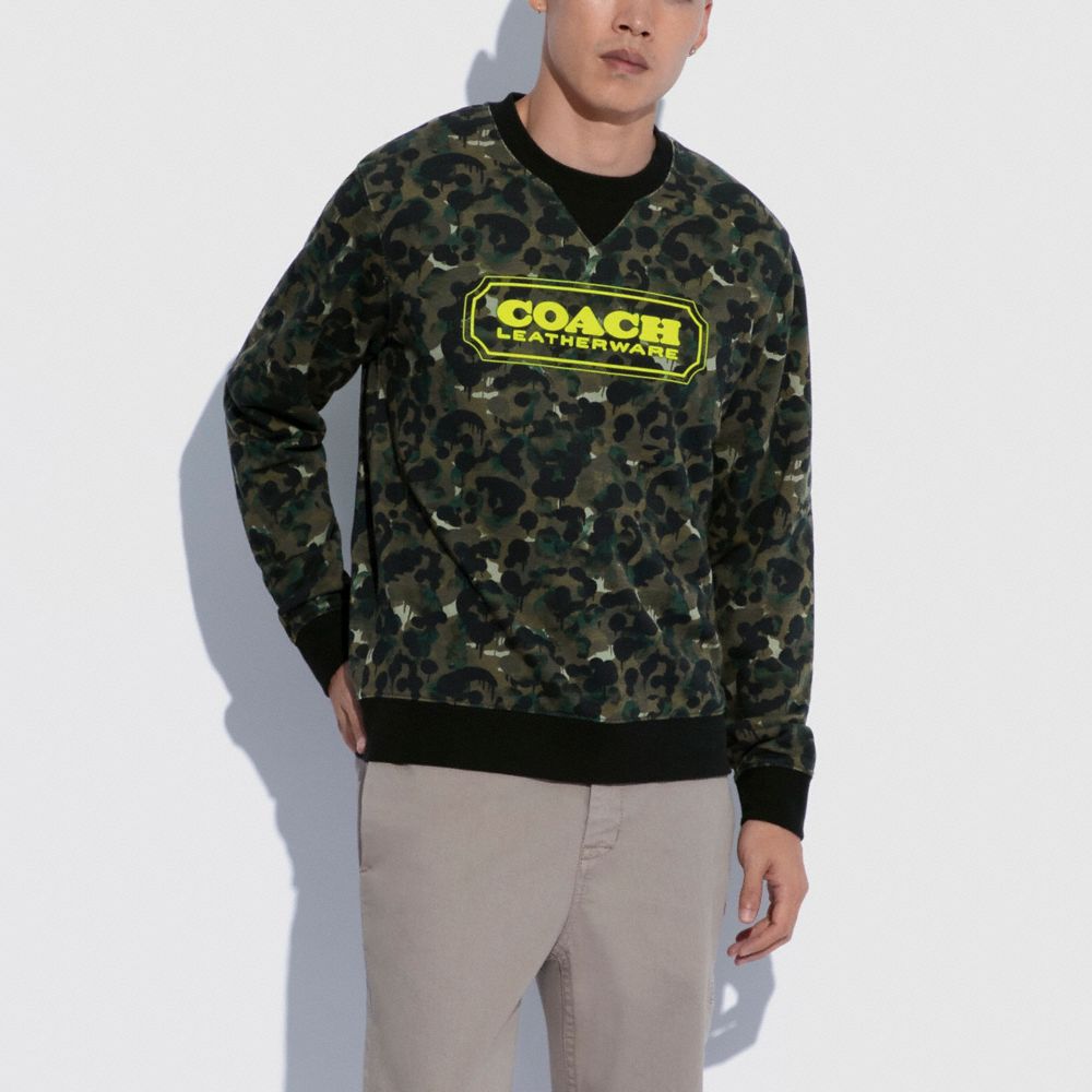 COACH OUTLET®  Camo Print Crewneck In Organic Cotton