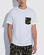 COACH®,SOLID CAMO PRINT POCKET T-SHIRT IN ORGANIC COTTON,cotton,White,Scale View