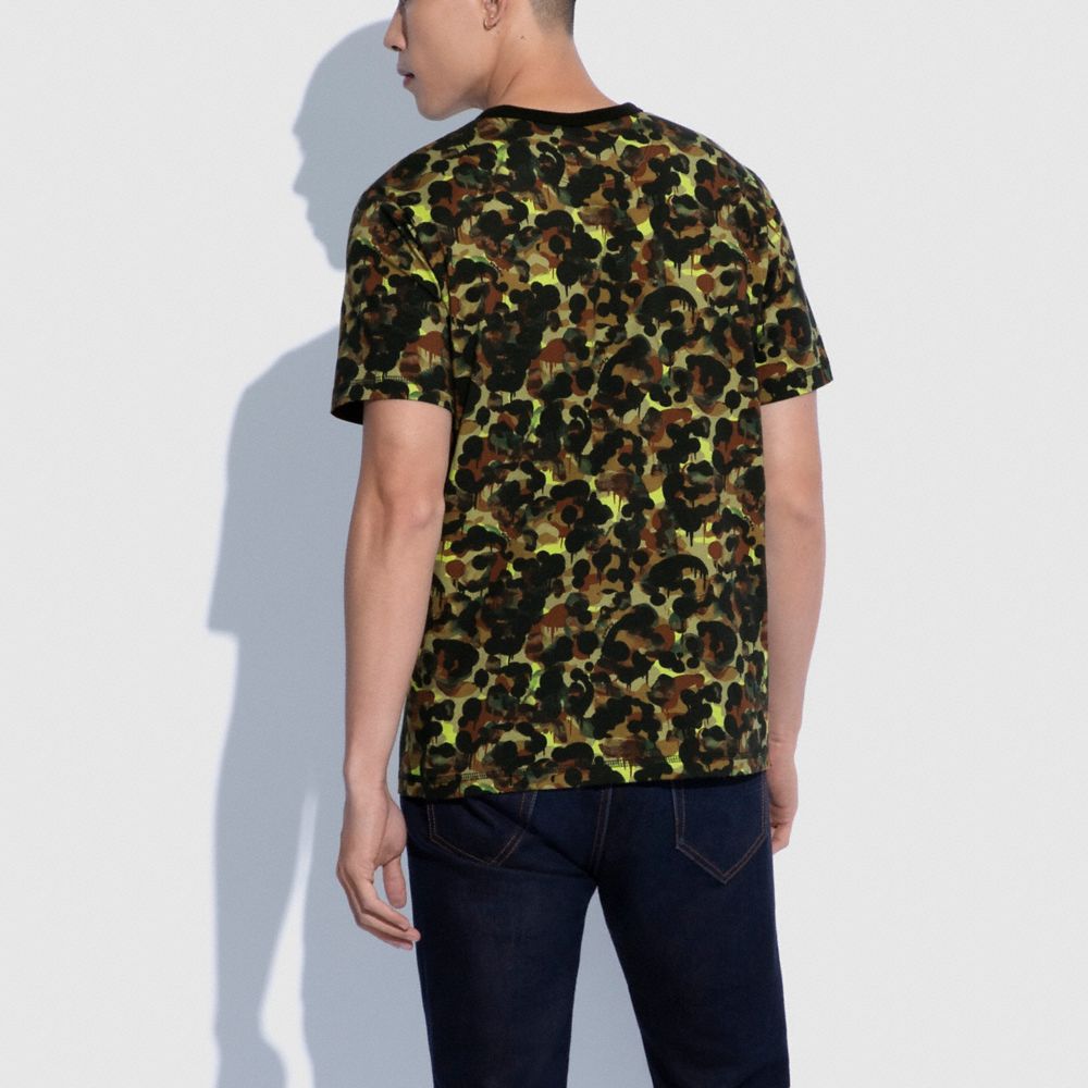 COACH®: Camo Print Pocket T Shirt In Organic Cotton