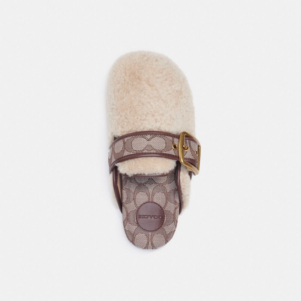 COACH®,Shearling Clog,,Inside View,Top View