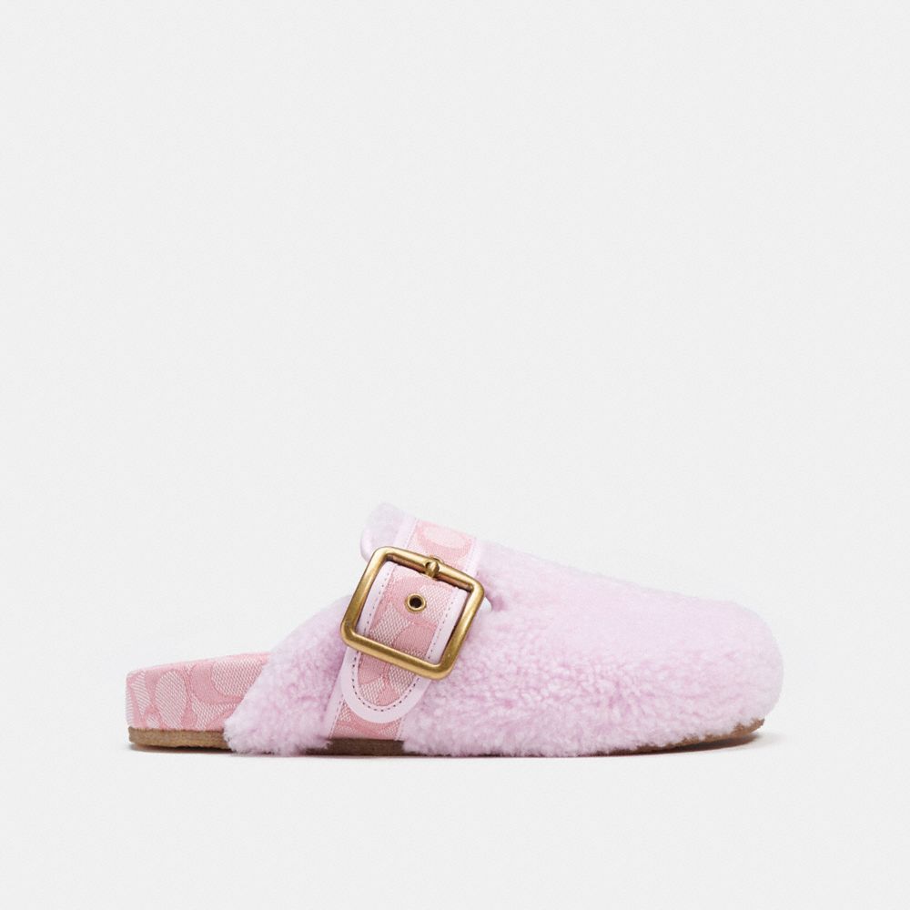 COACH®,Shearling Clog,,Angle View