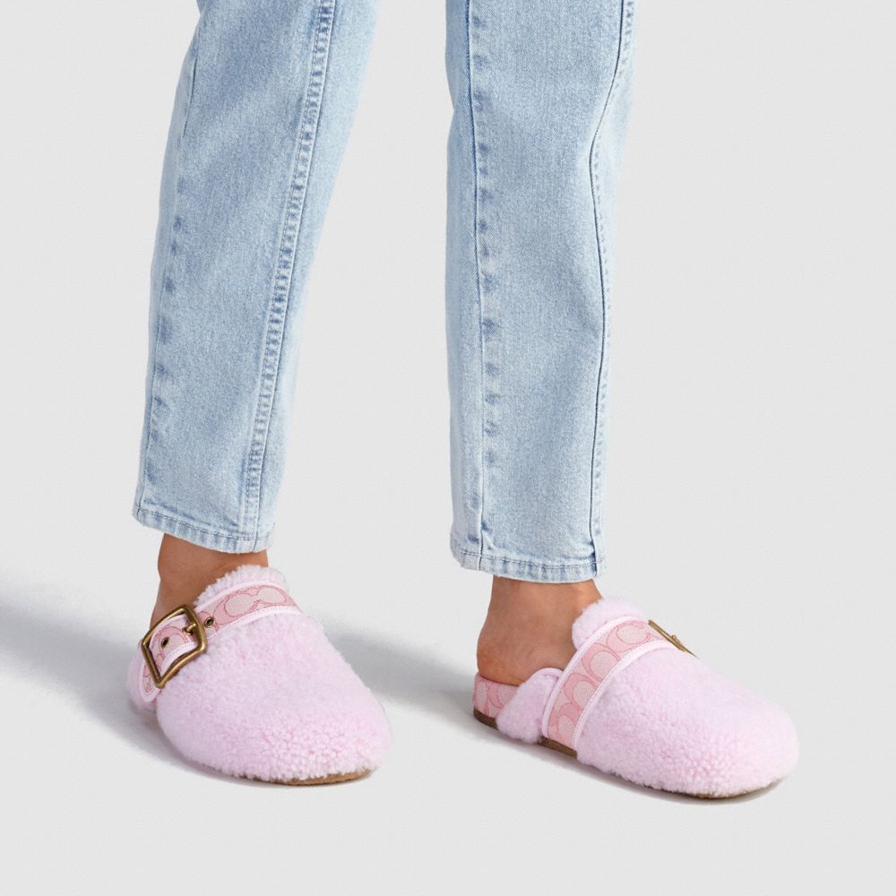 COACH®,Shearling Clog,,Detail View