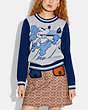 COACH®,DISNEY X COACH MICKEY MOUSE JACQUARD SWEATER,wool,BLUE/NAVY,Scale View