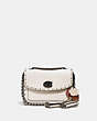 COACH®,UPCRAFTED PARKER SHOULDER BAG 18 WITH BORDER RIVETS,Smooth Leather,Small,Pewter/Chalk,Front View