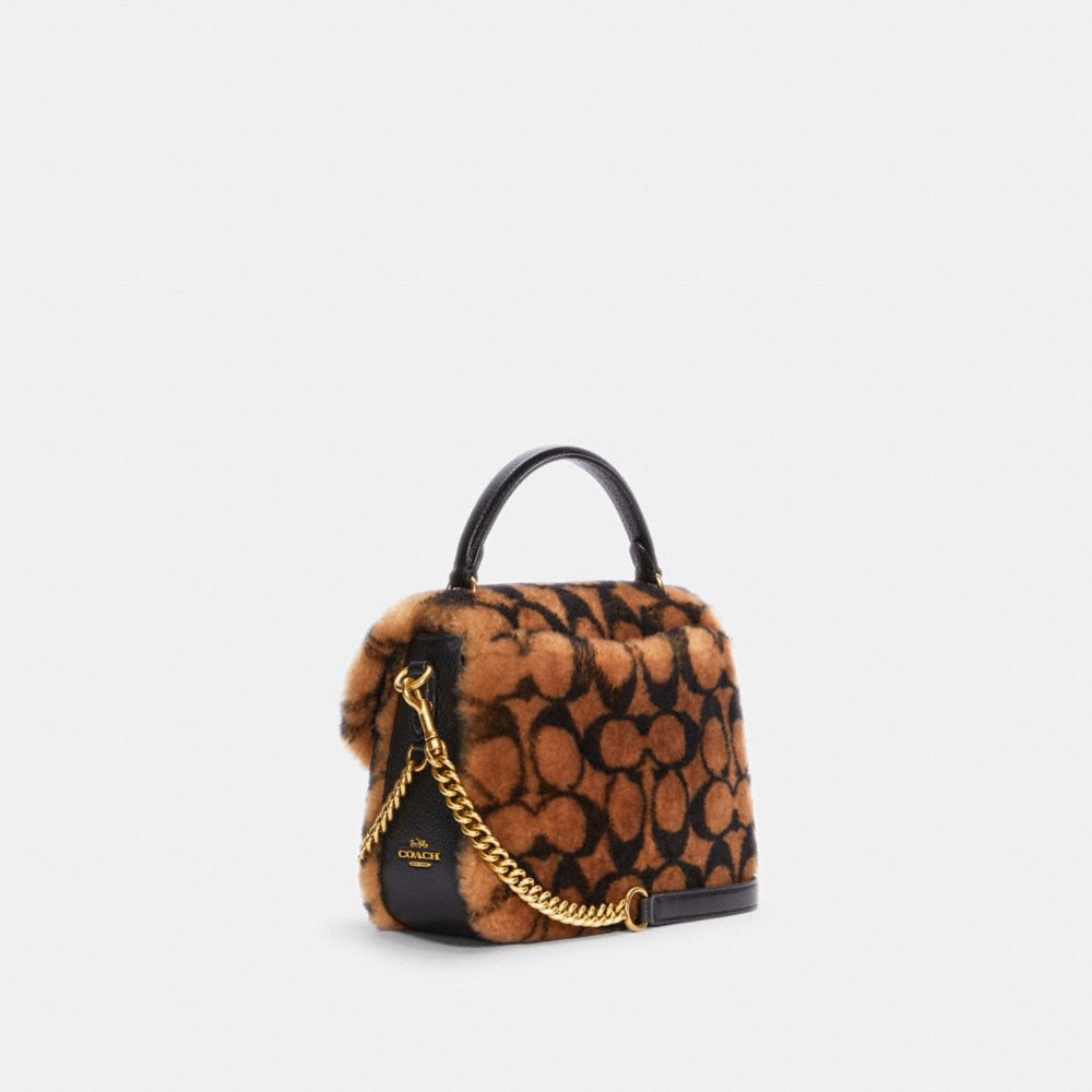 Coach X Jennifer Lopez Marlie Top Handle Satchel In Signature Shearling