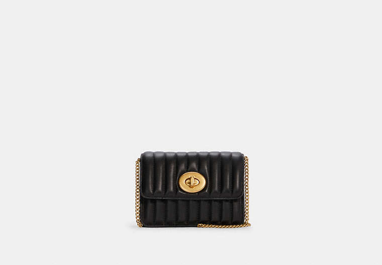 COACH®,COACH X JENNIFER LOPEZ BOWERY CROSSBODY WITH LINEAR QUILTING,Small,Gold/Black,Front View