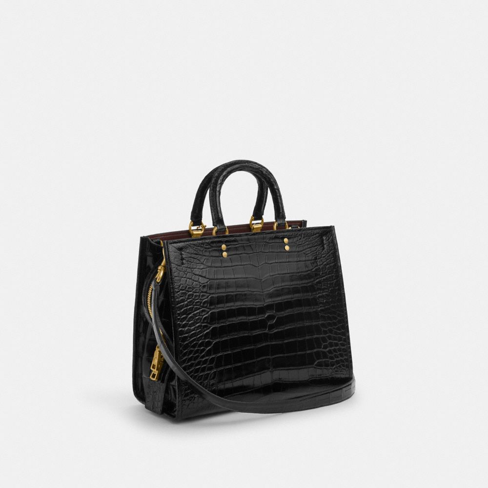 Coach Rogue Bag In Alligator In Brass/black