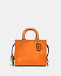 COACH®,ROGUE 17 IN ORIGINAL NATURAL LEATHER,Original Natural Leather,Medium,Brass/Carrot,Front View