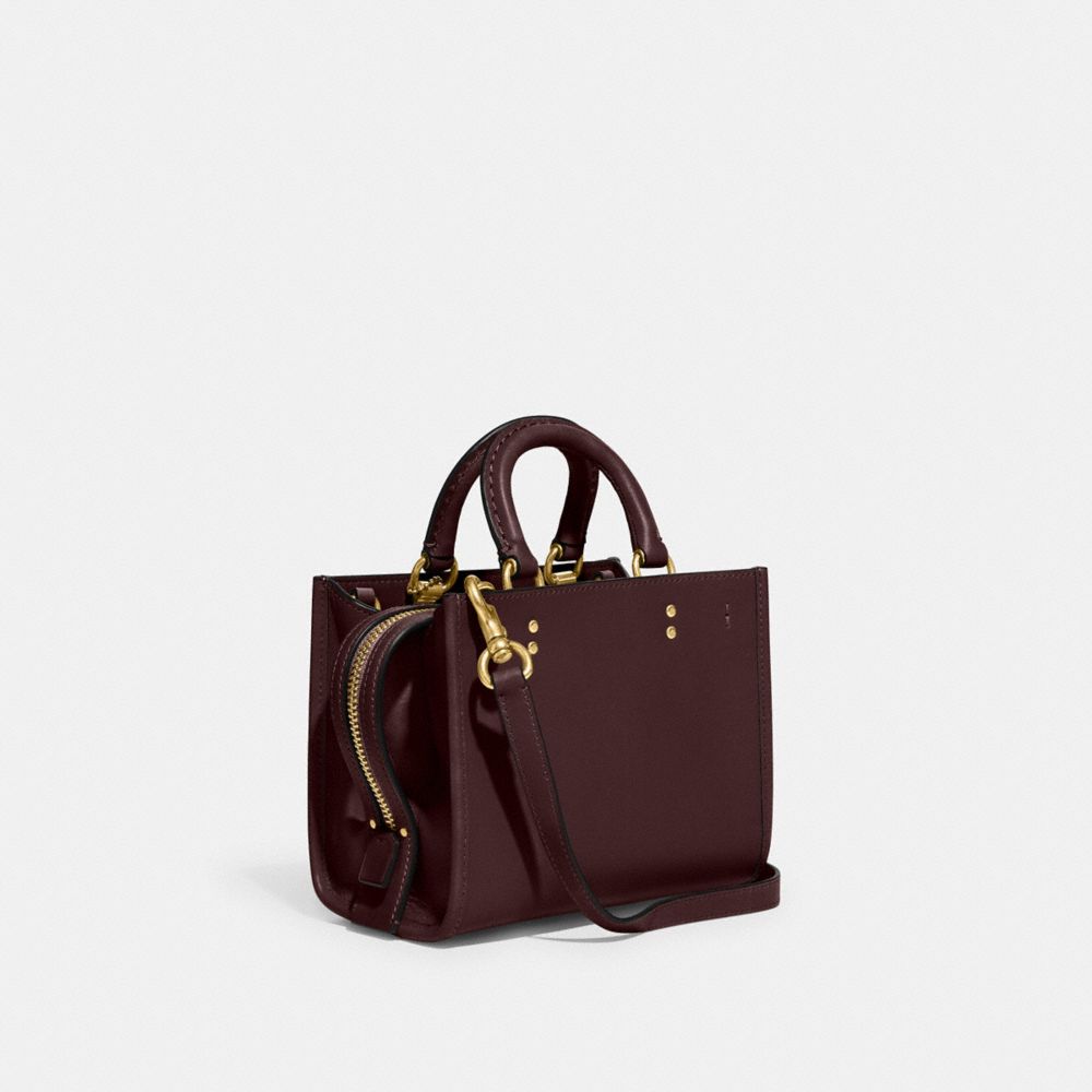 COACH®,ROGUE 17 EN CUIR NATUREL ORIGINAL,Cuir naturel original,Laiton/Coquille de noix,Angle View
