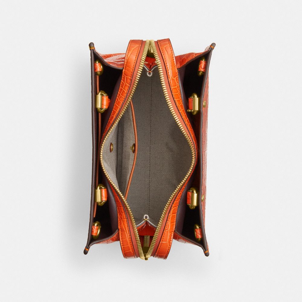 Coach Rogue Bag 25 In Alligator In Brass/orange