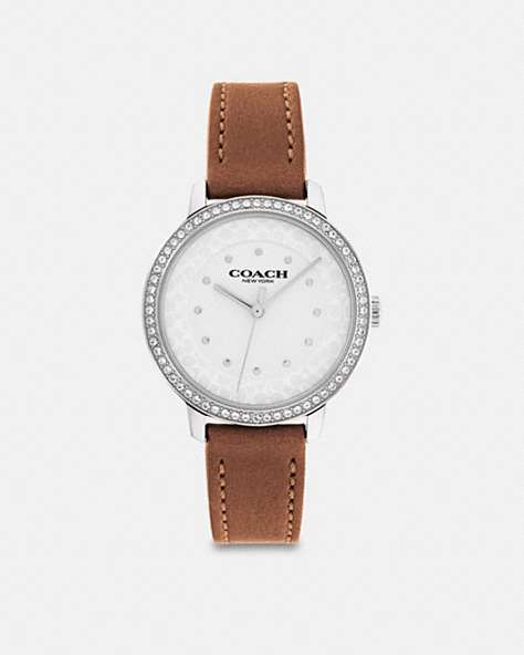 COACH®,RAYDEN WATCH, 32MM,Saddle,Front View