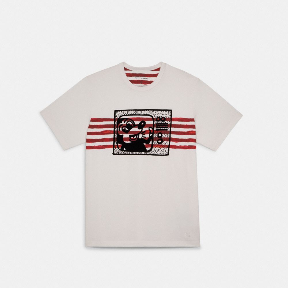 COACH®,T-SHIRT DISNEY MICKEY MOUSE X KEITH HARING,Blanc,Front View