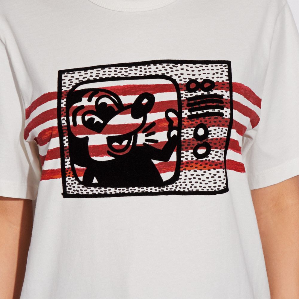 COACH®,Disney Mickey Mouse X Keith Haring T Shirt,,Detail View