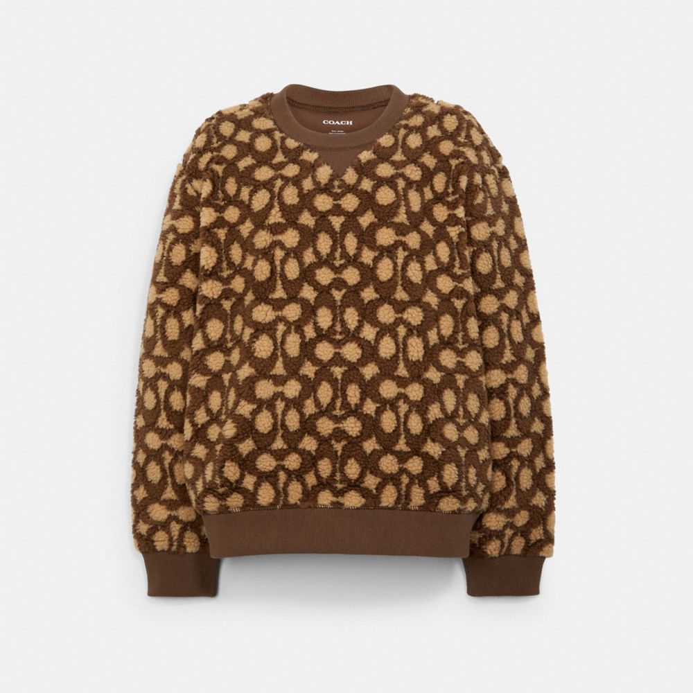 COACH®  Signature Sherpa Crewneck