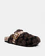 COACH®,CLOG,Sandal,Shearling,Charcoal,Front View