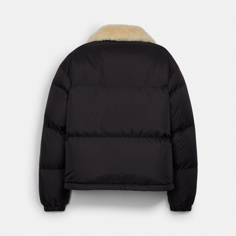 Coach shearling puffer on sale coat