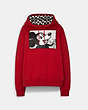 COACH®,DISNEY MICKEY MOUSE X KEITH HARING HOODIE,Red.,Front View