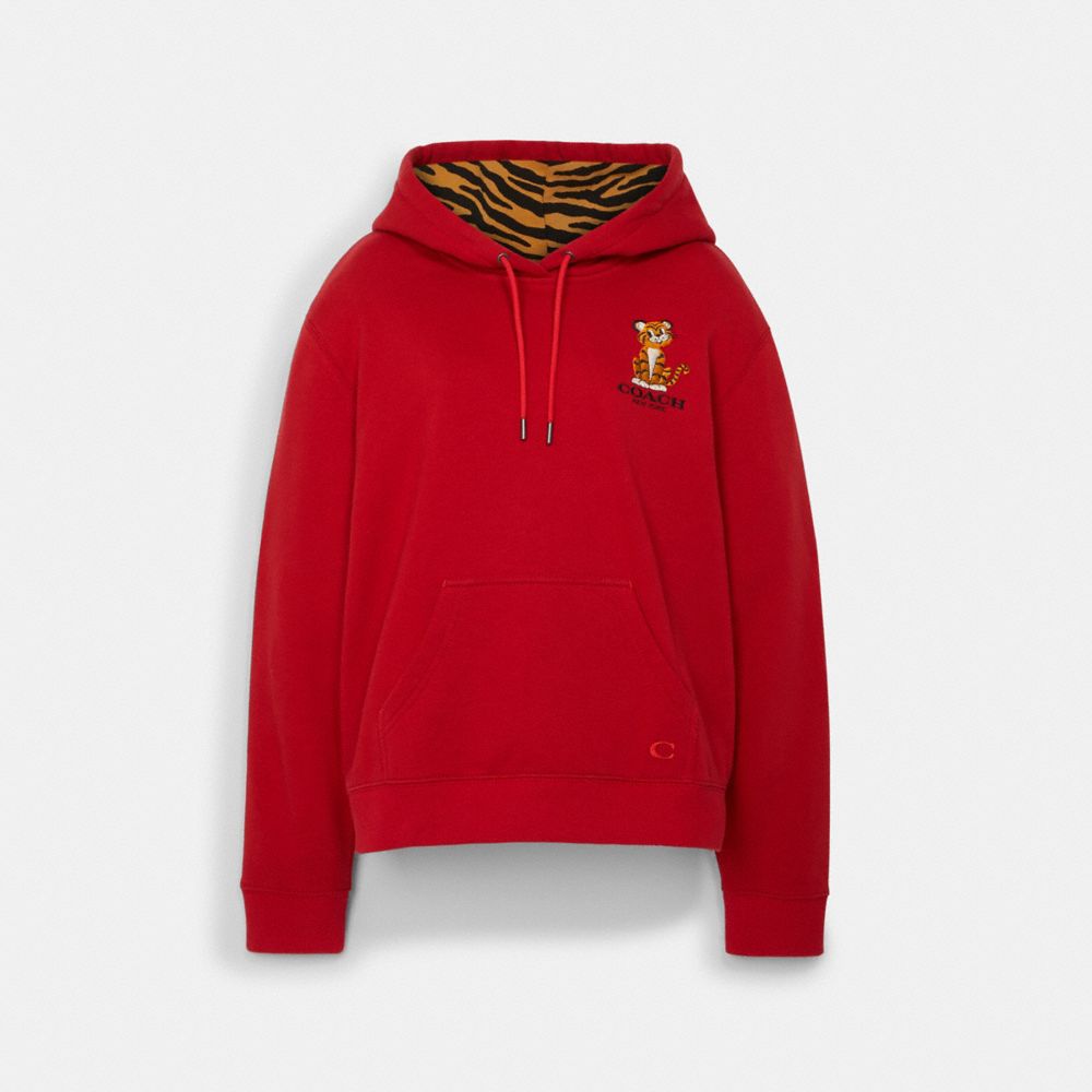 Red coach hoodie sale