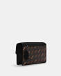 COACH®,TURNER FLAP CROSSBODY BAG WITH HORSE AND CARRIAGE DOT PRINT,Synthetic,Small,Gunmetal/Black/Saddle,Angle View
