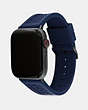 COACH®,APPLE WATCH® STRAP, 42MM AND 44MM,silicone,NAVY,Angle View