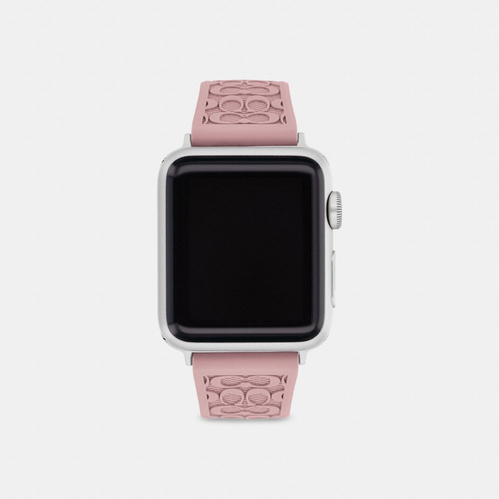 COACH®,BRACELET APPLE WATCH®, 38 MM ET 40 MM,Silicone,Rose fard.,Front View