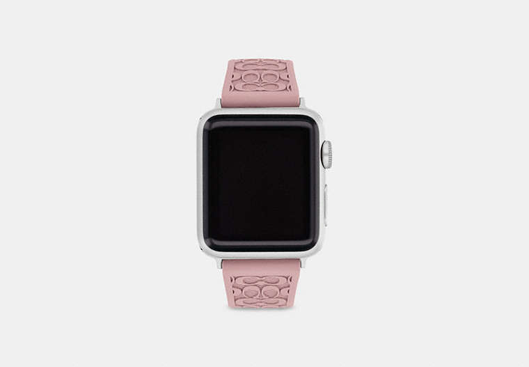 COACH®,BRACELET APPLE WATCH®, 38 MM ET 40 MM,Silicone,Rose fard.,Front View