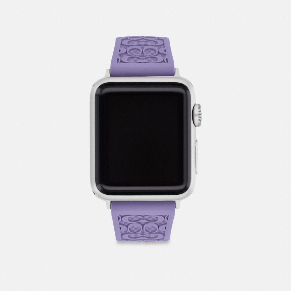 Coach Purple Silicone Apple Watch Strap, 38/40/41mm - Purple