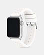 COACH®,APPLE WATCH® STRAP, 38MM AND 40MM,silicone,White,Angle View