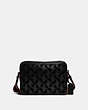 COACH®,CHARTER CROSSBODY 24 WITH HORSE AND CARRIAGE,Refined Calf Leather,Medium,Matte Black/Black,Front View