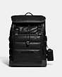 COACH®,LEAGUE FLAP BACKPACK WITH QUILTING,Smooth Leather,Large,Black Copper/Black,Front View