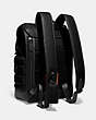 COACH®,LEAGUE FLAP BACKPACK WITH QUILTING,Smooth Leather,Large,Black Copper/Black,Angle View