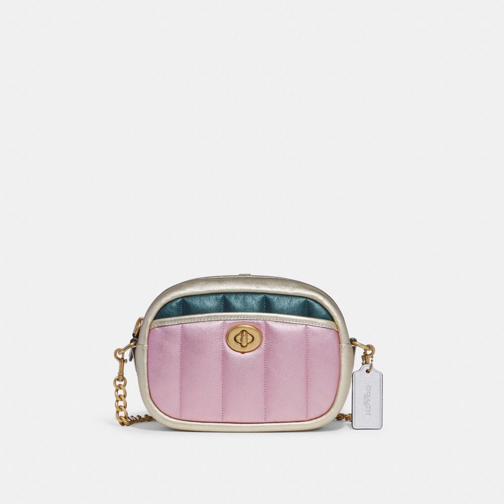 COACH mini bag purse crossbody bright pink turnlock