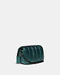 COACH®,DINKY 18 WITH QUILTING,Small,Pewter/Metallic Dark Green,Angle View