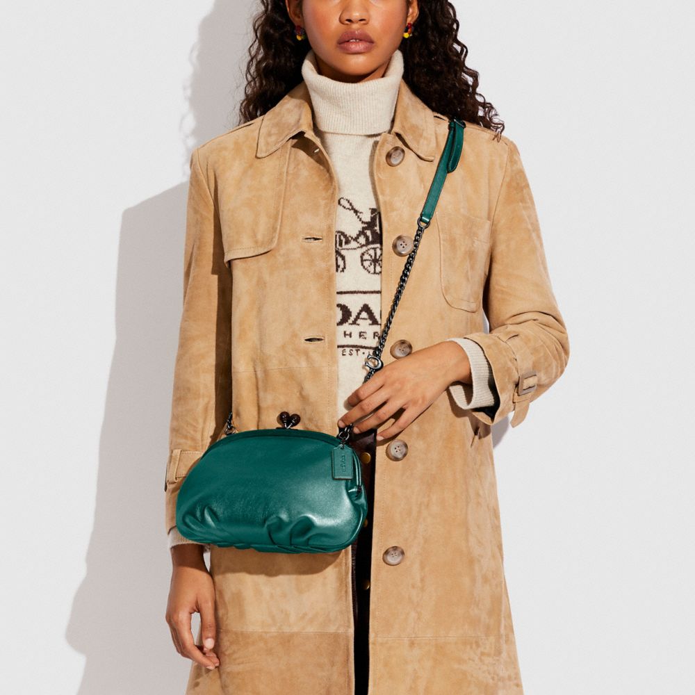 COACH®,Soft Kisslock Clutch,,Detail View