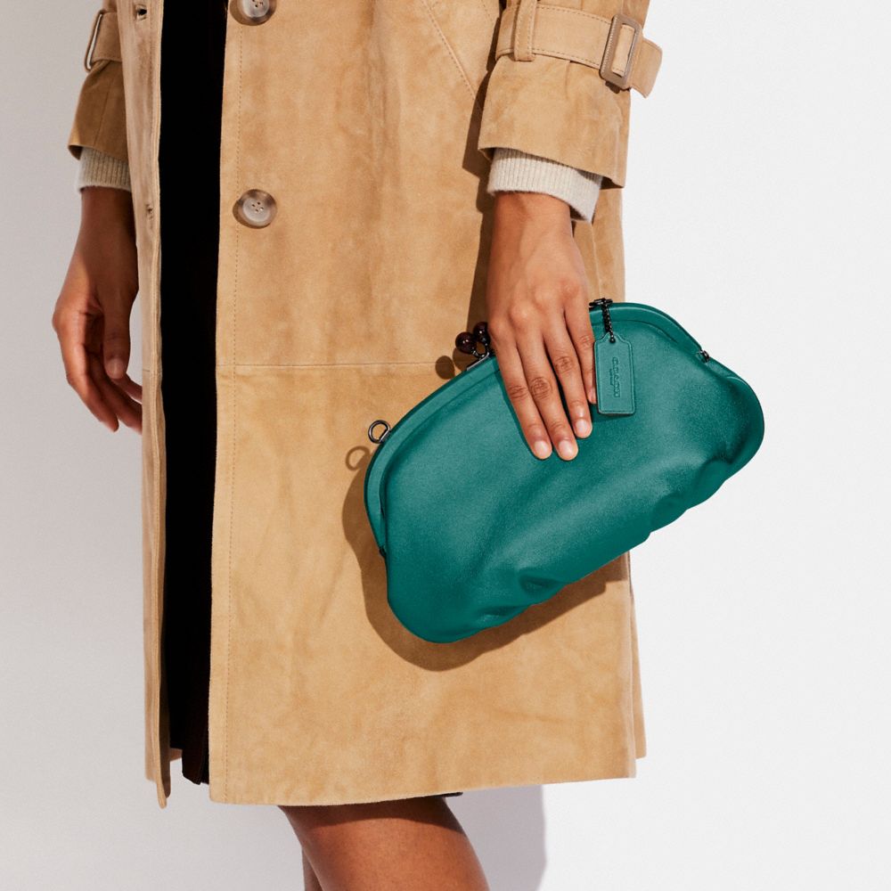 COACH®,Soft Kisslock Clutch,,Detail View