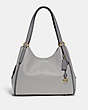 COACH®,LORI SHOULDER BAG IN COLORBLOCK,Large,Brass/Dove Grey,Front View
