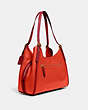 COACH®,LORI SHOULDER BAG IN COLORBLOCK,Pebble Leather,Large,Brass/Red Orange Multi,Angle View