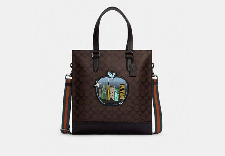 Graham Structured Tote Bag In Signature Canvas With Souvenir Patches