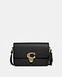 COACH®,STUDIO SHOULDER BAG,Smooth Leather,Small,Brass/Black,Front View
