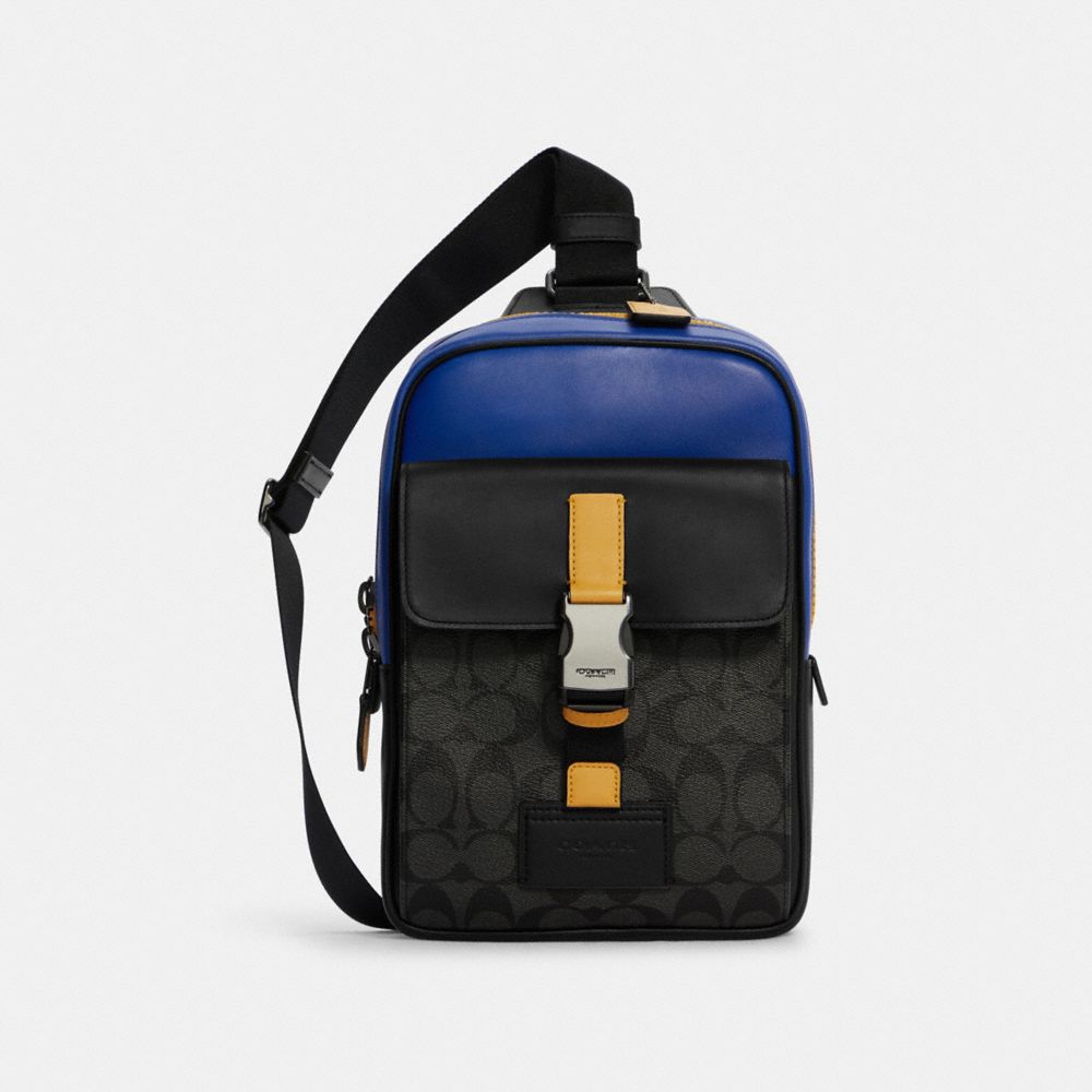 Coach Track Belt Bag in Colorblock Signature Canvas 