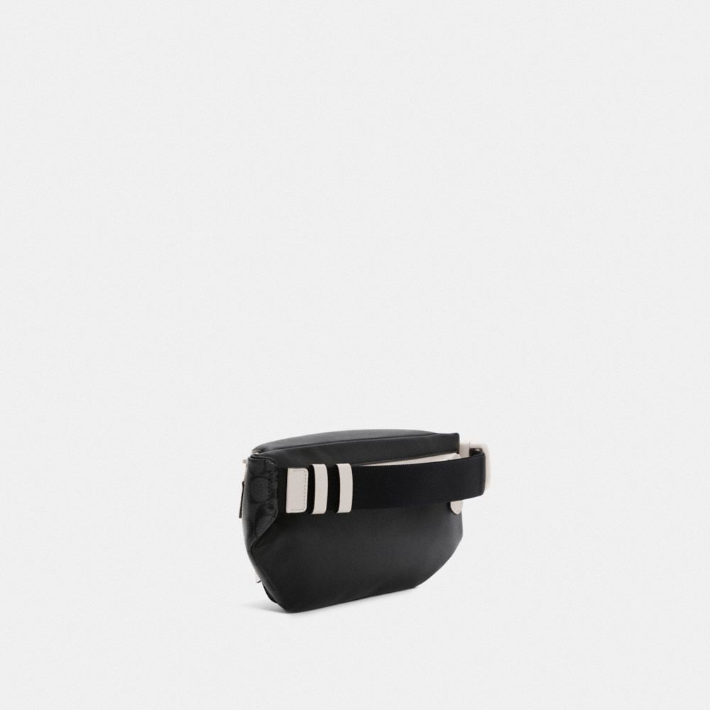COACH®,Track Belt Bag In Signature Canvas,,Angle View