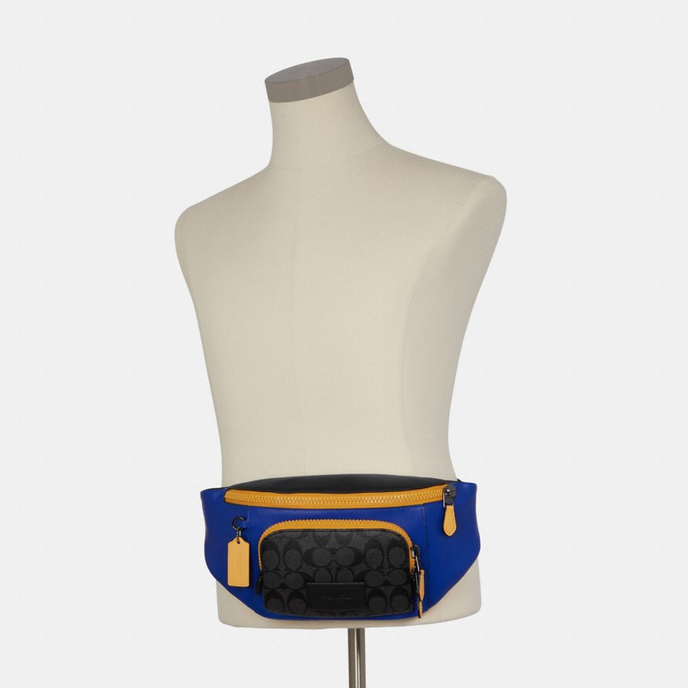 Track Belt Bag In Colorblock Signature Canvas