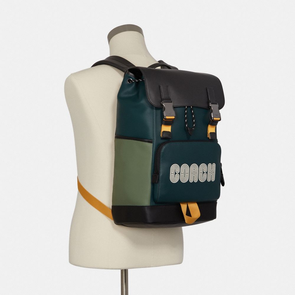 Sac à dos Track en color block avec écusson Coach