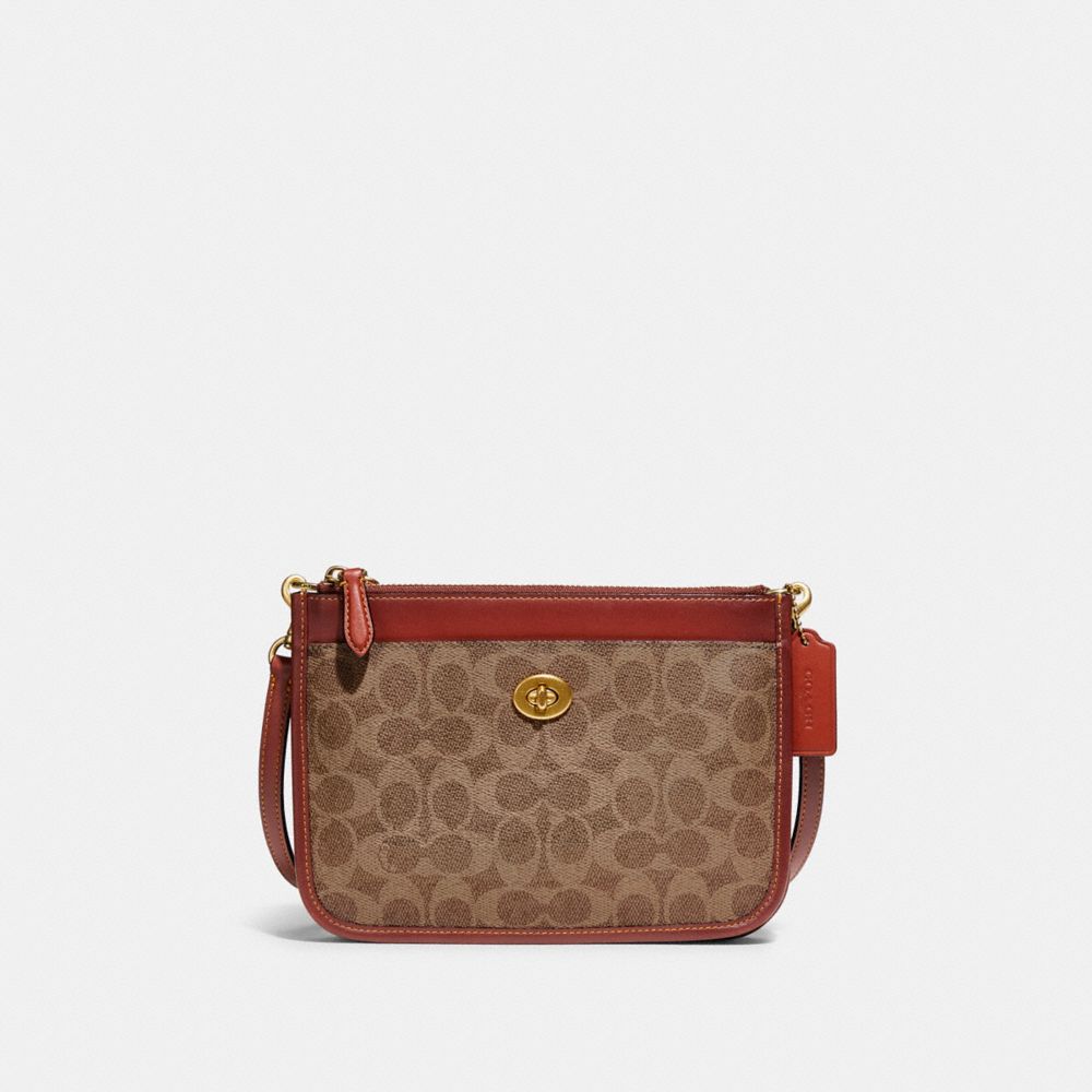 COACH® Outlet | Slim Turnlock Crossbody In Signature Canvas