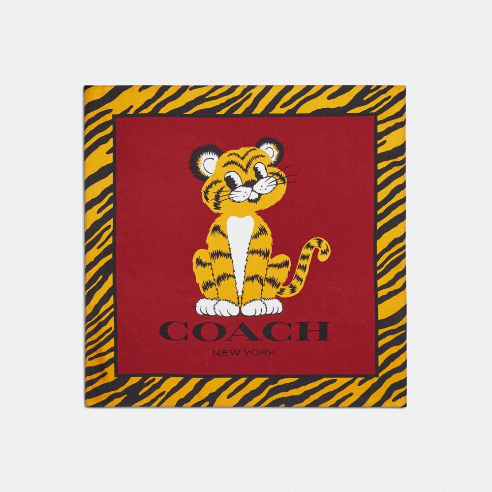 COACH® | Lunar New Year Tiger Print Silk Bandana