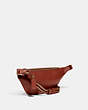 COACH®,LEAGUE BELT BAG IN SIGNATURE CANVAS WITH PATCHES,Signature Coated Canvas/Smooth Leather,Medium,OL/Tan,Angle View