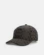 COACH®,BASEBALL HAT IN METALLIC SIGNATURE,n/a,Black/Gunmetal,Front View