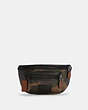 COACH®,WESTWAY BELT BAG IN SIGNATURE CANVAS WITH CAMO PRINT,pvc,Small,Gunmetal/Dark Green Multi,Front View