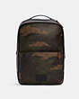 COACH®,WESTWAY BACKPACK IN SIGNATURE CANVAS WITH CAMO PRINT,Large,Gunmetal/Dark Green Multi,Front View
