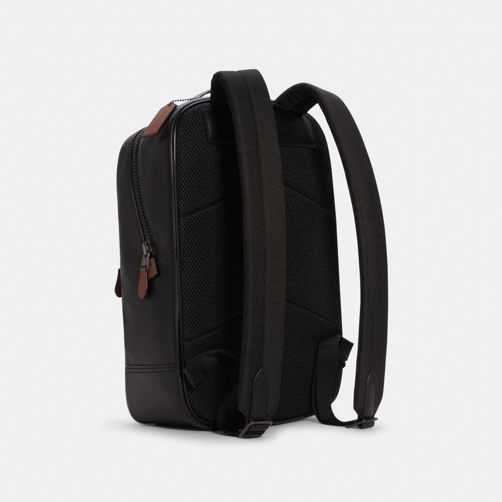 Camouflage-Print Full-Grain Leather Backpack